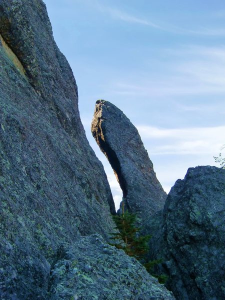 Gobs of Knobs Pinnacle showing the "step across".