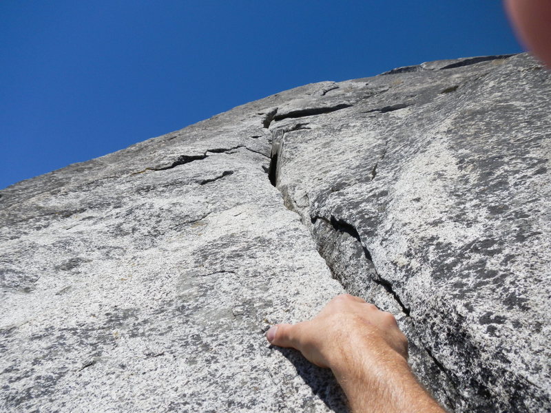 Getting ready to start up the 2nd pitch of The Tree Route @ Dome Rock