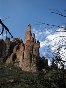 Awe inspiring tower in Devil's Canyon south of Hackberry Creek