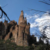 Awe inspiring tower in Devil's Canyon south of Hackberry Creek