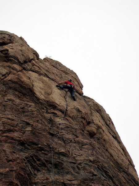 Climber high up on Weathertop