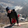 On the slabs above Ponte Brolla on a pleasant day in January