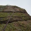 Looking up at pitch 3 (about halfway up)