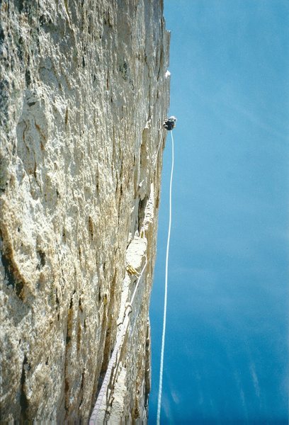 Kishen Mangat on the crux.  Circa 1996.