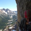 Belay on block atop pitch 6.