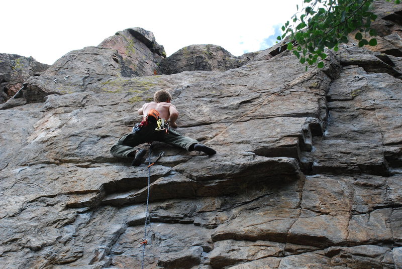 Just over the crux.