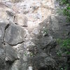 Right side of the lefthand climbing wall at Gecko Wall Right.<br>
<br>
L-R:<br>
Obvious crack shown in other photo.<br>
Bolts to right of crack to anchor.