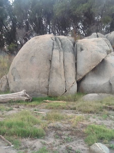 far side boulder from the parking lot