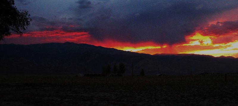 Sunset on the east side of White Mtn. Peak from my yard.