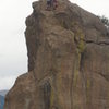 At the anchors atop the south side of Elephant Rock.