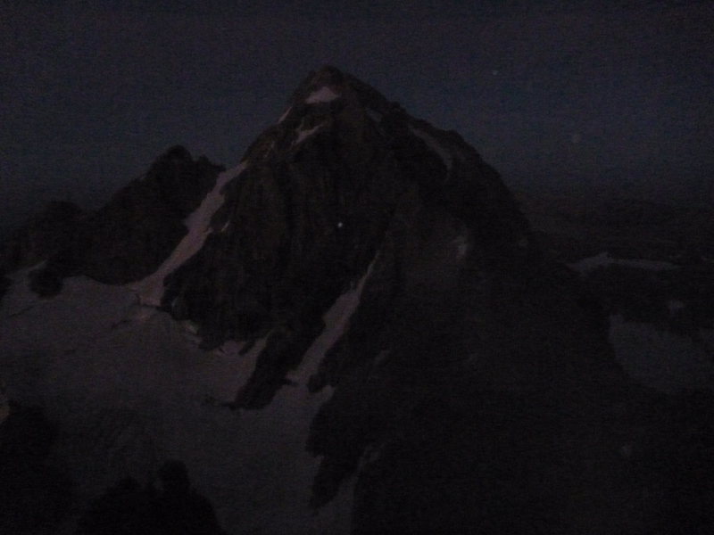 Middle Teton From atop the 4th class ramp on the Exum Direct early in the morning