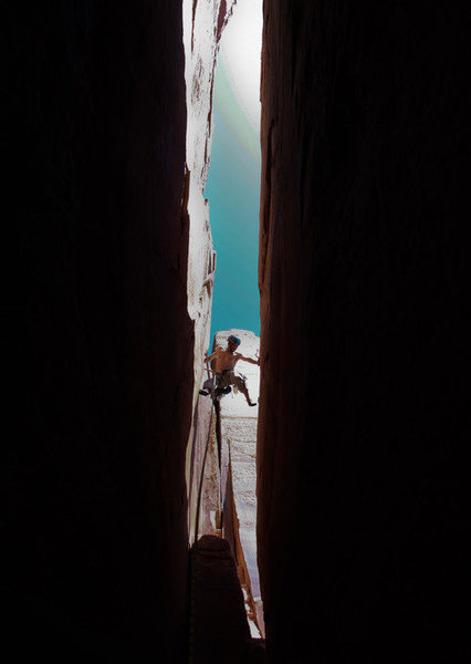 Mike Ybarra...rest in peace.  On the East Face of Sunflower Tower; IC