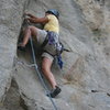 Agina Sedler at the crux section.