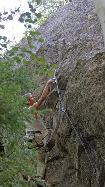 JJ Schlick setting up for the crux...