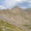 Looking back to East Partner from the descent slopes.