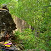 Katie on the Cave Traverse.