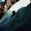 Charlie Ware leading final pitch on early ascent (1977) of Deer Park Creek Falls.