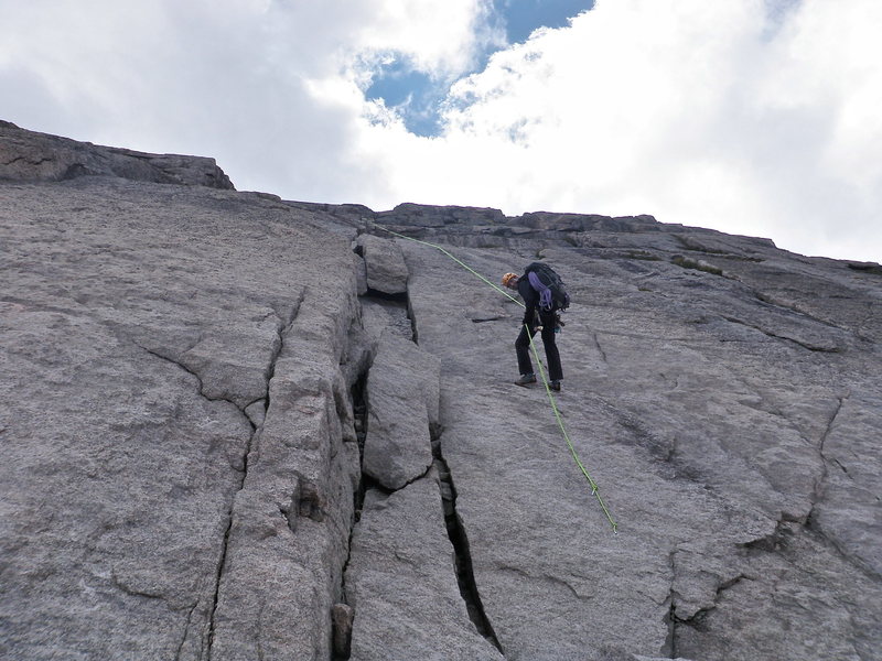 One rappel on the descent. 