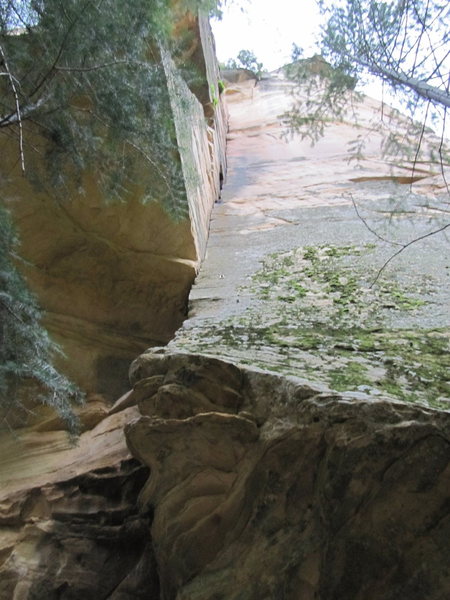 If you look close you can see the three angles sticking out of the slab.  The third one holds a bail locker.