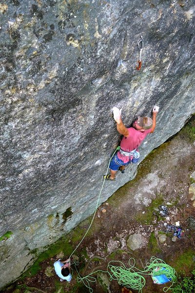 Will Carey sticking the first  crux on Luna.