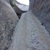 Half way up the crux p4 of UnBearable