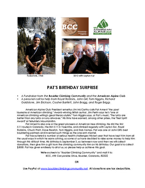 BCC's Pat Ament flyer.