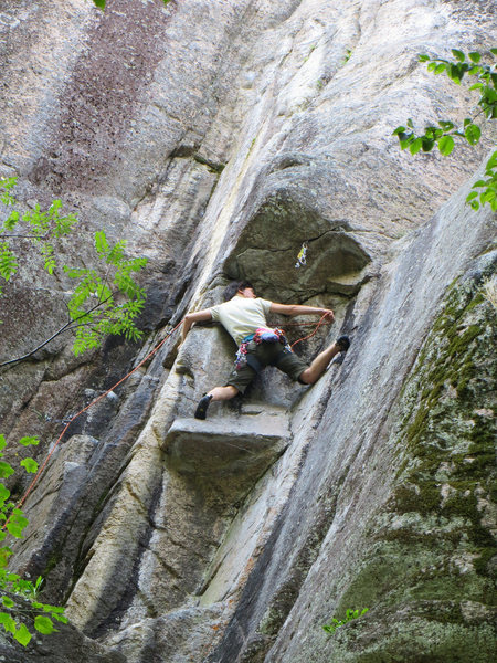 clipping the p2 crux piton