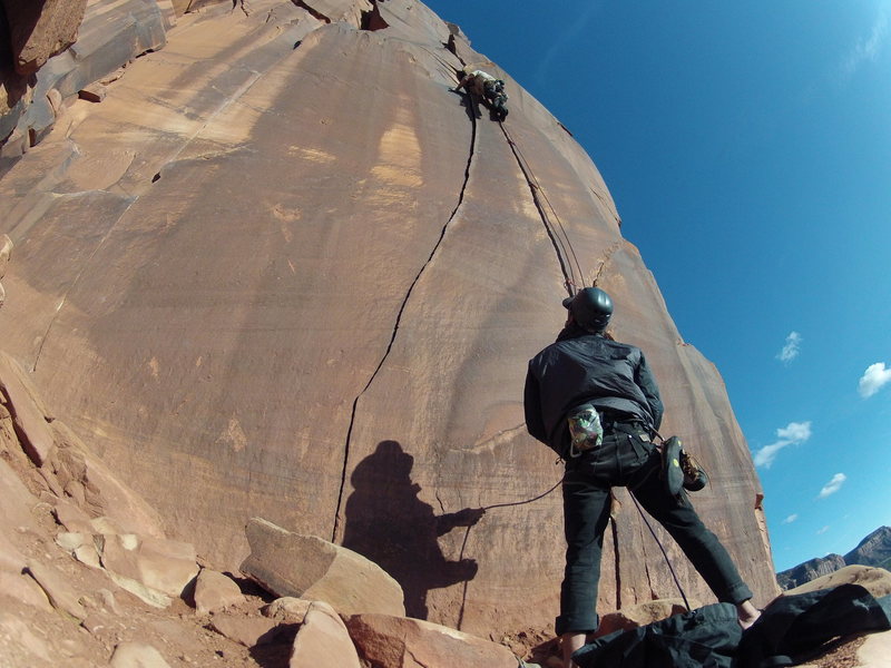 Crisp April afternoon climbing