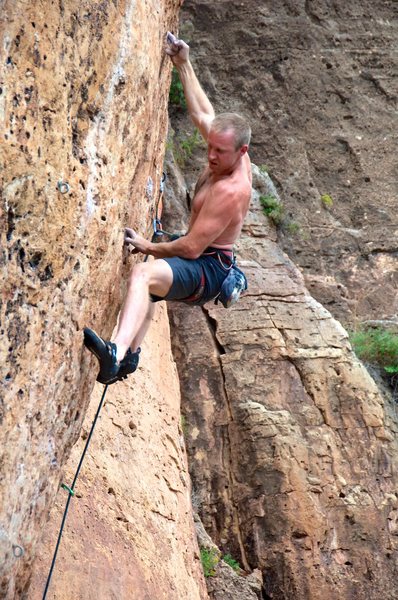 Keith gives the Gym Arête Direct the finger. September 2012. 