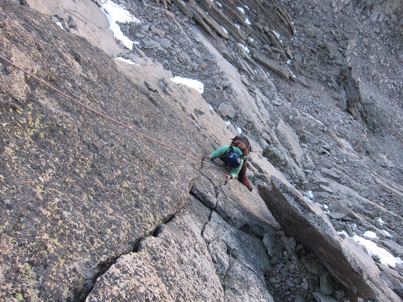 Nancy halfway up our extended first pitch.