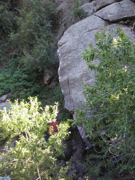 The top arete/section as seen from the approach from the Afro Bush Boulder.