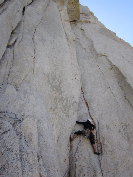 Starting the first pitch, photo taken from the bolted anchor.