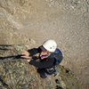 The Angel of Choss herself, Jenny Ball, high on pitch 4.