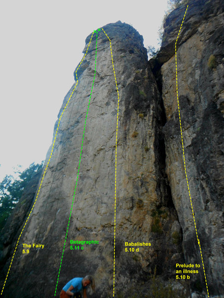 2nd route from the left. right in the middle of the white face. mostly vertical to slightly overhung. pull a small roof to chains