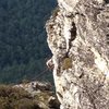 Mike Holley Pulling the roof on the last pitch of Paradise Alley