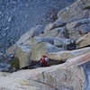 Pitch 2 chimney before the cruxy traverse