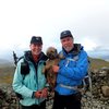 Lyn and Pete Armstrong on the summit of their final 282 Munro.Ben More ,Isle of Mull .Plus of course Bella the Border Terrier