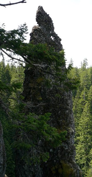 The top of The Dragons Spine Pinnacle as viewed from the North and a couple hundred feet up.