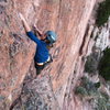 Audrey on Big Sky, her first lead. Taken from the route to the left.