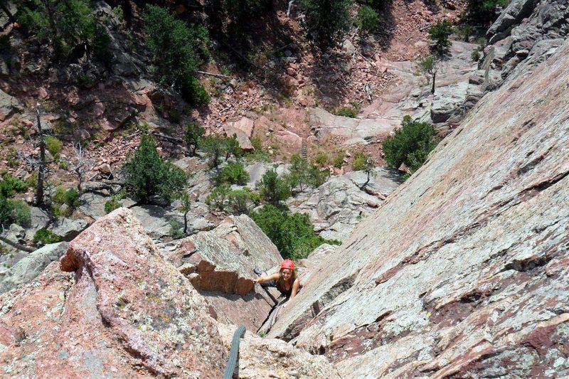 Brenda works up the pitch 2 dihedral.