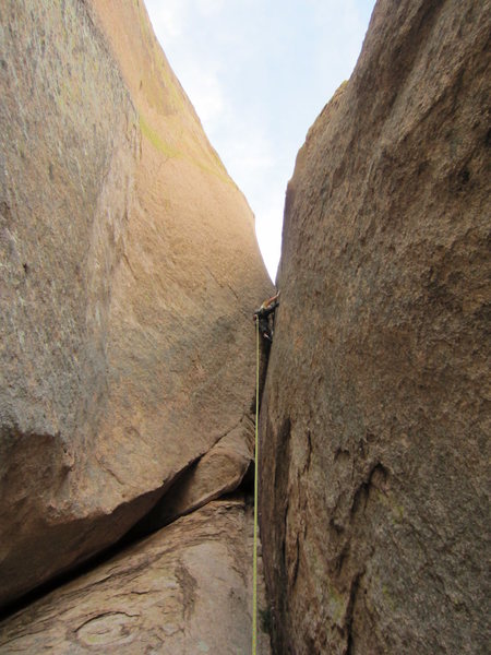 Clay battles the crux pitch