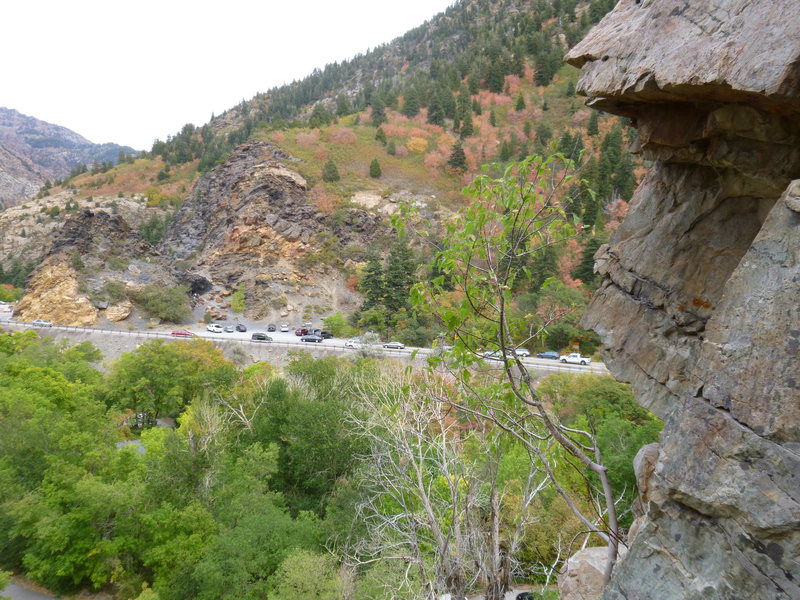 looking to the west from the chains on top of Lay Back Crack.