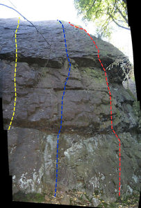 Far right of Right Wing Wall:<br>
Yellow - Zambezi Hatchet Head<br>
Blue - Zumwot Brittle<br>
Red - Xanadu