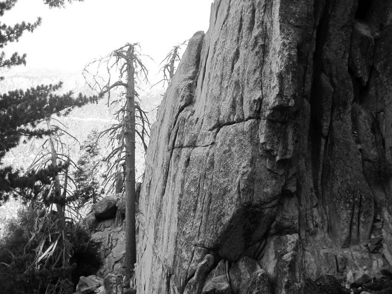 Steep middle section of the crag.