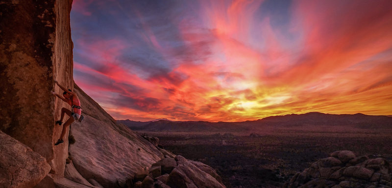 Tia working on Split Personality at sunset.<br>
<br>
Photo by Nathaniel