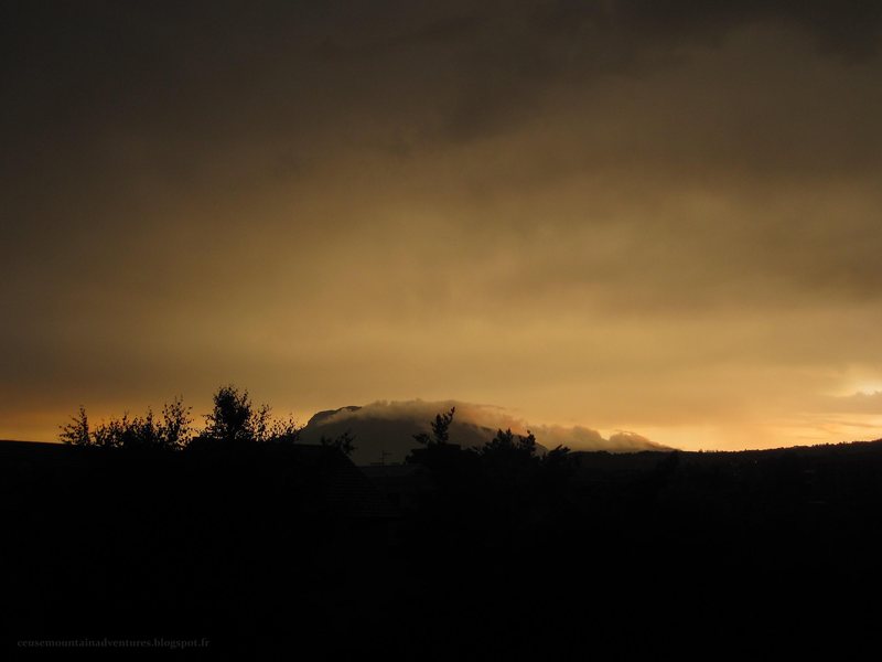 View from Gap as Céüse clears up after a summer evening thunderstorm. 