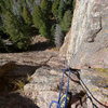 Looking down the second pitch.