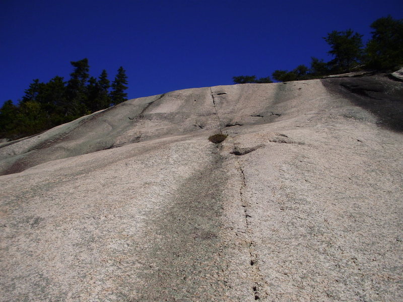 Looking up at the headwall wave on P3.