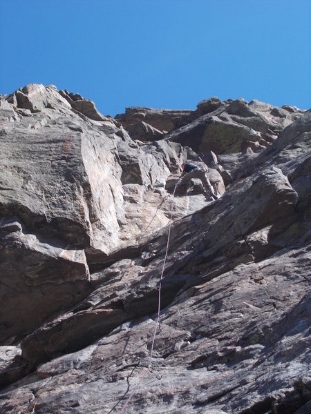 Climbing through the crux.