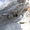 Movement just prior to the pinch for the crux sequence.